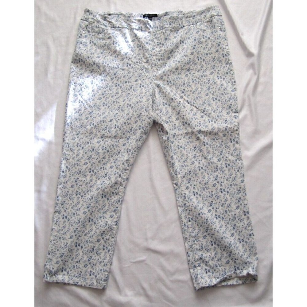 Women's Mario Serrani Floral Pattern Rayon Waist Stretch Pants Sz XXL (WP142)